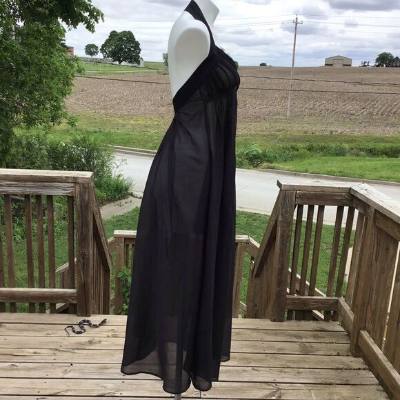 Stella McCartney Black Flowy Fine Straps Long Maxi Dress Size Small - Picture 3 of 13